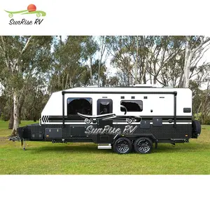 Novo design pequeno caravana 20ft Leve 4x4 RV Camper Van por terra hard top trailer campista com chuveiro
