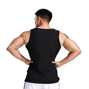 GURUNA-Z-INDUSTRY Débardeur sans manches pour homme, bleu, à blocs de couleur, col rond, séchage rapide, respirant, style streetwear, tricoté, 100% coton, 120g - Product Image 4