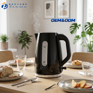 Black Electric Water <b>Kettle</b> 1.7L Stainless Steel Hot Water Boiler with Washable Filter LED Light and Dry Boil Protection - Product Image 1