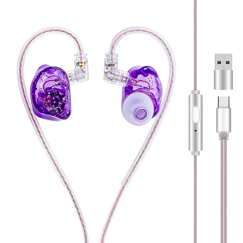 Wired HIFI Bass Type-C Plug In-ear Monitor Generation Dual Magnet Dynamic Driver Wired Earphone