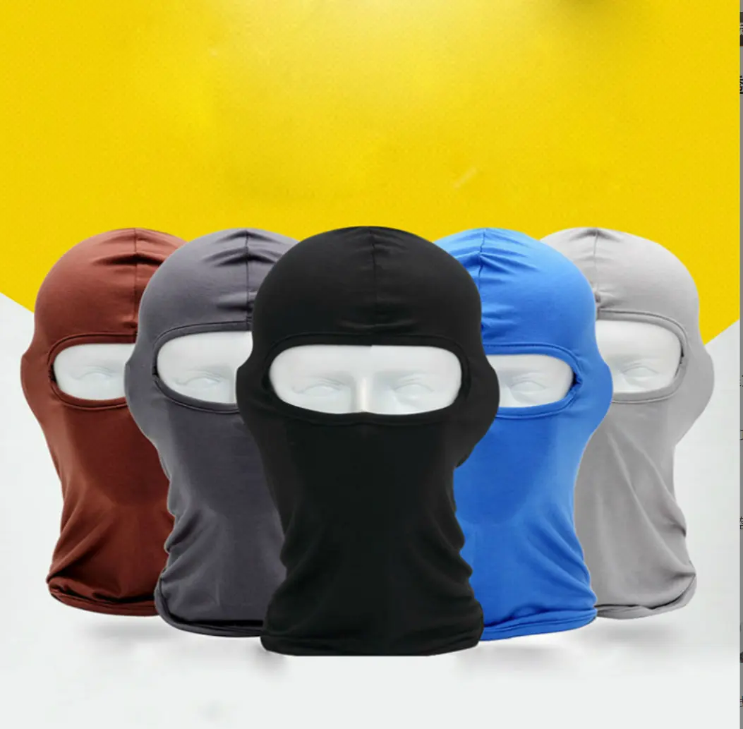 Groothandel Hoge Qualtity Custom Logo Gezichtsmasker Knit Full Face Cover Ski Masker 1 Gat Balaclava Hoed