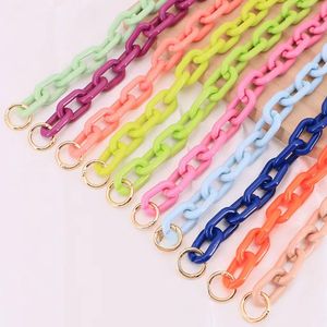 สายสร้อยอะคริลิคหลากสีสดใสพร้อมห่วงทองสำหรับกระเป๋าแฟชั่นอเนกประสงค์อุปกรณ์เสริมโซ่สำหรับเปลี่ยนกระเป๋า - Product Image 1