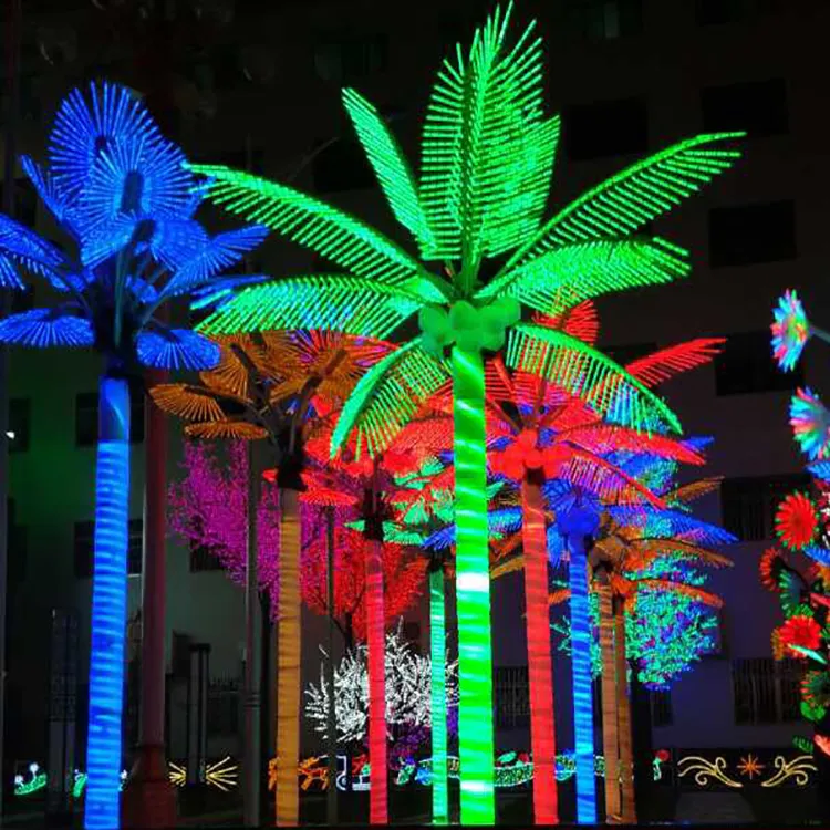 outdoor artificial decoration tiara coconut lighted palm tree light