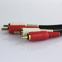 Câble audio stéréo en PVC plaqué or 24K 2RCA mâle à 2 RCA mâle pour TV lecteur DVD amplificateur CD platine système de haut-parleurs