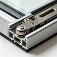 Porte coulissante en aluminium robuste à double vitrage en verre trempé, grand panneau, entrée de patio, taille personnalisée, fabrication OEM