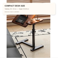 Bureau pour ordinateur portable à hauteur réglable avec support inclinable pour ordinateur portable, table d'appoint pour canapé, lit, bureau à domicile et étude