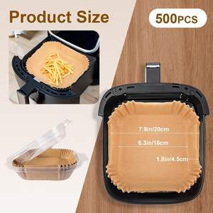 Papier de cuisson jetable pour friteuse à air, 100 pièces, antiadhésif, résistant à l'huile - Product Image 2