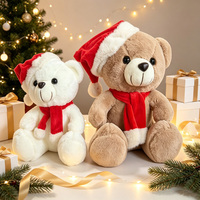Peaux d'animaux en peluche non rembourrées, coques de peluche d'ours de Noël, couvre-tête et écharpe de Père Noël, peaux de peluche d'ours vierges pour jouets en peluche faits main