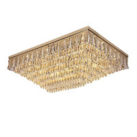 Lustre rectangulaire moderne de luxe en cristal K9 pour salon et chambre à coucher, indice de protection IP65