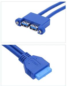 สายอะแดปเตอร์ USB3.0 20 พิน เป็น USB3.0 คู่ พร้อมสกรูล็อคหัวต่อ สายต่อ USB 3.0 ตัวเมียแบบติดตั้งบนแผง สำหรับคอมพิวเตอร์ - Product Image 4