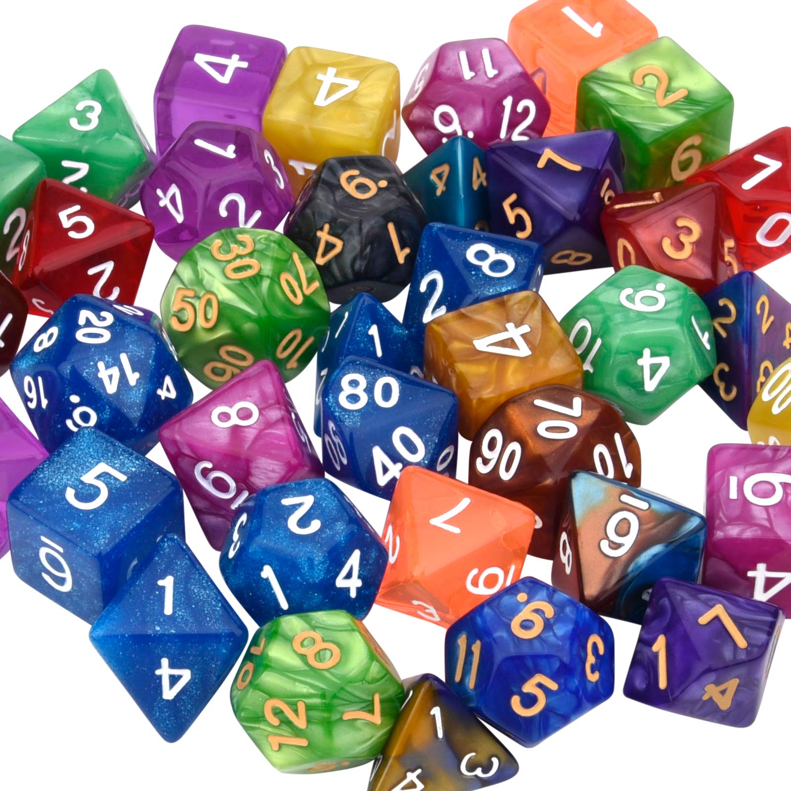 Dés Polyèdres 12 à 10 Faces (D10) | Multi-Couleurs