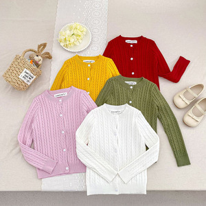 Suéter Cárdigan de Punto de Color Sólido de Manga Larga <span class=keywords><strong>para</strong></span> Niños de 2 <span class=keywords><strong>a</strong></span> 10 <span class=keywords><strong>A</strong></span>ños, Ropa Infantil, <span class=keywords><strong>Abrigo</strong></span> Cárdigan de Punto <span class=keywords><strong>para</strong></span> Niñ<span class=keywords><strong>a</strong></span> - Product Image 1