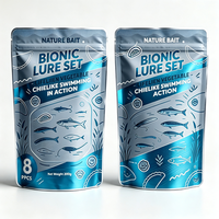 Sac en plastique transparent à fenêtre souple pour leurres de pêche, impression personnalisée, matériel de pêche, emballage d'appâts pour poissons