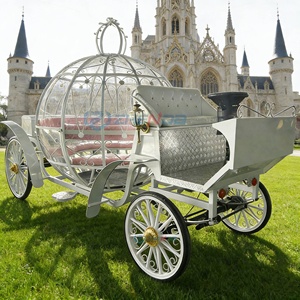 Carruaje de Boda Cenicienta Rosa Calabaza Metálico - Transporte Especial en Venta - Product Image 1