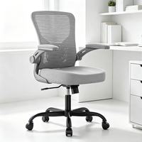 Chaise de bureau ergonomique en maille respirante, hauteur réglable, accoudoirs rabattables, rotation à 360° °   Système pivotant pour un confort et une durabilité tout au long de la journée