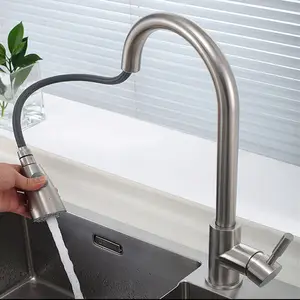 EVOMAX paslanmaz çelik soğuk su lavabo musluğu çekin mutfak musluk musluklar için evye musluğu