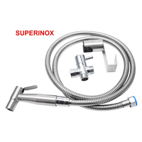 Ensemble de douche SUPERINOX avec tête de pulvérisation et tuyau en acier inoxydable 304 pour l'hygiène musulmane