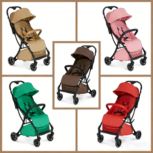 Passeggino Leggero EN1888 con Chiusura a un Pulsante, Carrozzina da Cabina con Cintura di Sicurezza a 5 Punti, <span class=keywords><strong>Ruote</strong></span> <span class=keywords><strong>Grandi</strong></span>, Portatile, Kinderwagen Tascabile - Product Image 4