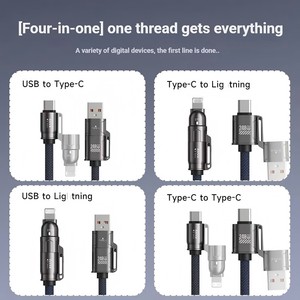 Premium Örgülü 240W 4'ü 1 Arada Veri Kablosu, Macbook Air Pro ve IOS Cihazları için PD 3.1 Yüksek Güçlü Hızlı Şarj Özelliğiyle - Product Image 2
