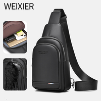 Sac bandoulière et sac de poitrine double pour homme, nouveau style décontracté, imperméable en PU, fermeture éclair, léger, grande capacité, été