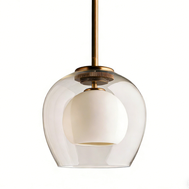 OEM/ODM Wholesale Modern Simple Glass Globe Series Pendant Lights American Classic Home Decor Double Layer Glass Hanging Light