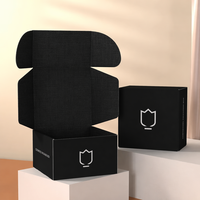 Boîte d'expédition OEM personnalisée en carton ondulé noir texturé lin avec couvercle incurvé pour cosmétiques et soins de la peau – Vente en gros
