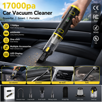 Aspirateur à main sans fil haute puissance 17000Pa, souffleur d'air rechargeable, aspirateur portable pour voiture avec écran LED