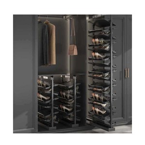 Scarpiera Pieghevole in Alluminio Super Factory Furniture per Soggiorno e Organizzazione Domestica con Doppio Ammortizzatore Scorrevole - Product Image 1