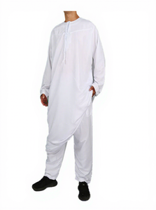 Vêtements de prière islamiques pour hommes CCY Omani, costume Thobe avec pantalon, manches longues, <span class=keywords><strong>Qamis</strong></span> <span class=keywords><strong>Homme</strong></span> Musulman, Jubbah, <span class=keywords><strong>ensemble</strong></span> deux pièces - Product Image 3