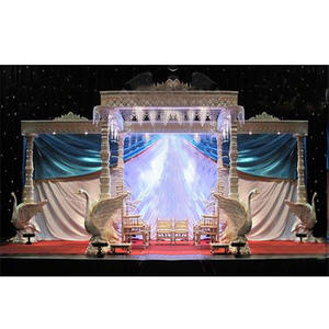 Mariage élégant au pilier du cygne Mandap Dallas Dreamy Wedding White Swan Mandap Paris Imperial Wedding Latest Swan Mandap Stage UK - Product Image 1