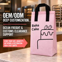 Sac isotherme non tissé pour pâtisserie avec doublure en aluminium, impression personnalisée pour desserts, pâtisseries et plats à emporter des cafés