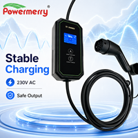 Pengisi Daya EV Portabel Tipe 2 3.5kW Baru 16A 230V AC CE TUV RoHS IP67 Perlindungan Kebocoran 5m Steker Kustom EU Rumah
