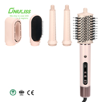 Sèche-cheveux brosse à air chaud 5-en-1 avec moteur BLDC ionique, diffuseur compact, 1400W, haute vitesse, 3 réglages de température, boucleur automatique