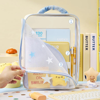 Porte-documents portable en forme d'étoile, élégant, léger, transparent, avec plusieurs compartiments, grande capacité, pour papiers de test