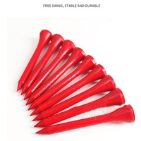 Tees de golf en bambou 54/70/83mm |   Tees et supports de golf en bambou rouge |   Accessoires de golf en gros