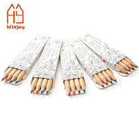 Mini crayons de couleur triangulaires ronds, lot de 4, crayons de couleur en bois naturel, ensemble de crayons de couleur pour enfants, papeterie pour dessin et coloriage, cadeau