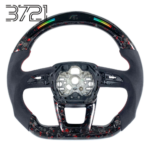Volante Deportivo de Fibra de Carbono con LED Rojo para Audi A3A4A5A6A7A8 S3S4S5S6S7S8 RS3RS4RS5RS6RS7RSQ8 2017-2024 - Product Image 1