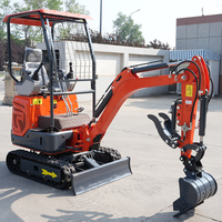 Mini-excavatrice diesel Euro 5 de 1,2 tonne, hydraulique, sur chenilles, pour espaces restreints, jardin et verger, stock européen local