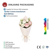 Papier d'emballage pour fleurs fait main YZ Wholesale, imperméable, recouvert de résine, motif rétro en pétales, pour emballages cadeaux floraux