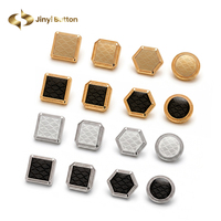 Bouton Jinyi 12 mm carré en alliage de zinc, fabricant de boutons métalliques, logo personnalisé, motif de marque, bouton pression décoratif de luxe gravé