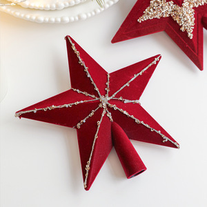 Velvet Star Ornament Decorative Christmas <strong>Tree</strong> <strong>Topper</strong> Red Velvet Christmas <strong>Tree</strong> Star Glitter Christmas <strong>Tree</strong> Star <strong>Topper</strong> - Product Image 4