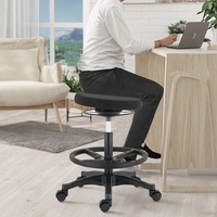 Tabouret de bureau pivotant moderne, réglable en hauteur, pneumatique, avec repose-pieds, pour salon de beauté, barbier, poste de travail à domicile