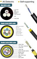 Câble à fibre optique blindé extérieur anti-rongeur ASU ADSS GYXTW 2 4 6 8 12 24 48 96 144 câble de dérivation FTTH à fibre optique