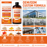 Gouttes liquides orales multivitaminées antioxydantes pour la croissance des cheveux et les soins de la peau - Complément pour adultes