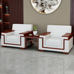 Conjunto de sofás de oficina, asiento individual, tela, estructura de madera maciza, duradero, para reuniones y negociaciones - Product Image 1