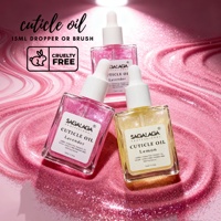 SAGALAGA Huile pour cuticules carrée OEM sous marque privée 15ml, flacon compte-gouttes, parfum fruité, vitamine E, soin des ongles, vente en gros pour salons et détaillants