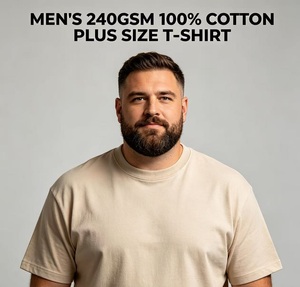Camiseta de Hombre de Talla Grande, 230 g/m², 100 % Algodón, Camiseta Extra Grande, Bordado de Logotipo Personalizado, Fábrica de Ropa para Personas Altas y de Talla Grande - Product Image 2