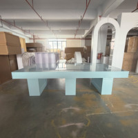 Table de bar rectangulaire blanche en PVC acrylique pour la décoration de la réception de mariage, fournitures personnalisées pour la scène de la fête de mariage