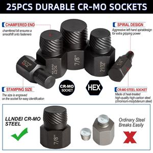 Ensemble d'extracteurs <span class=keywords><strong>de</strong></span> vis endommagées et décapées pour la réparation automobile, le bricolage à domicile, retrait facile avec filetage inversé, faible MOQ en stock - Product Image 5