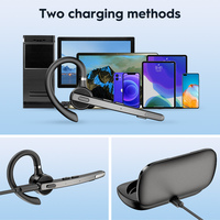 Vente en gros QCC3020 V5.0 Bluetooth Oreillettes à une oreille Double appariement Oreillette Bluetooth mono avec micro pour le travail